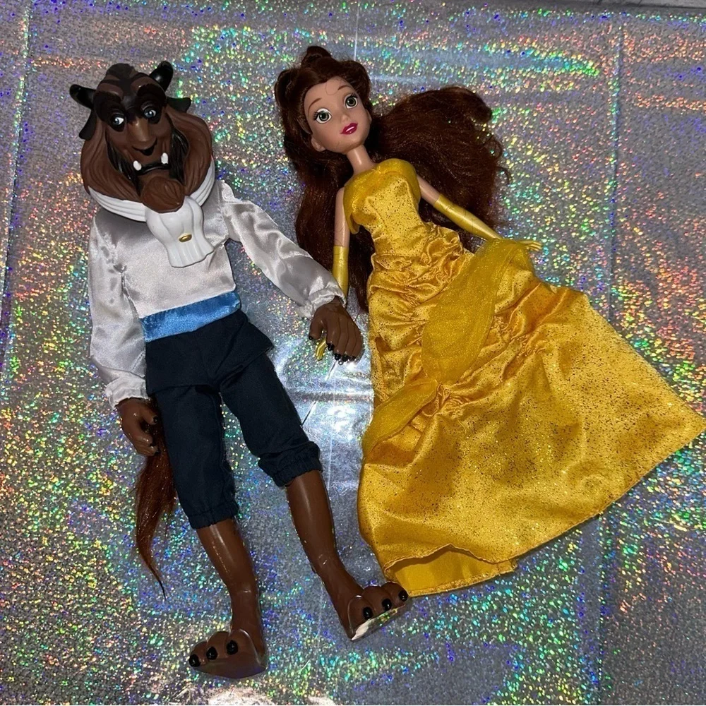 Disney Beauty and the Beast Prince and Belle Dolls Lot of 2 Disney Dolls